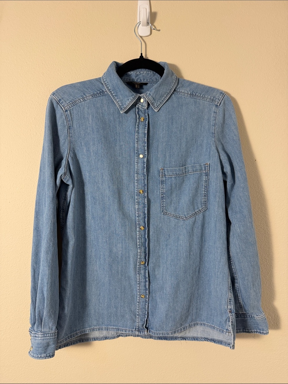 Massimo Dutti Blue Premium Denim Button Up Shirt Size S